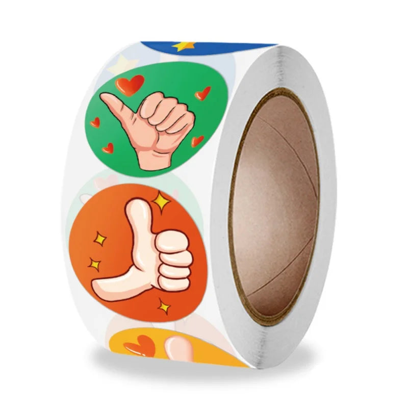 500pcs Encouragement Reward Stickers Thumbs Up Rewarded Kids School Kindergarten Children Scrapbook Stationery Sticker (Online Order Only)