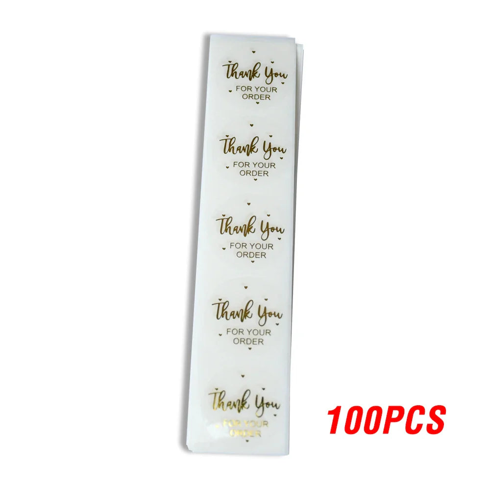 100-500pcs Thank You For Your Order Transparent Gold Label Baking Wedding Exquisite Gift Card Envelope Sealing Label Sticker (Online Order Only)