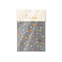 Wild Flower Oil Painting Small Variegated Daisy Peach Blossom Lavender Spring Petal Adhesive Nail Art Stickers Manicure Decals (Online Order Only)