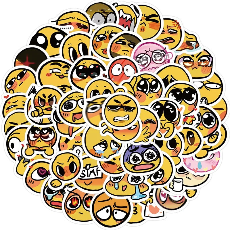 10/30/60PCS Cute Mood Yellow Sticker Aesthetic Korean Stationery Children's PVC Decoration Scrapbooking School Supplies for Kids (ONLINE ORDER ONLY)