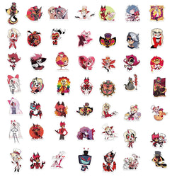 52Pcs Cartoon Animation Stickers Waterproof For Luggage Case Helmet Guitar Bottle Refrigerator Laptop Hell Inn Sticker Wholesale (ONLINE ORDER ONLY)