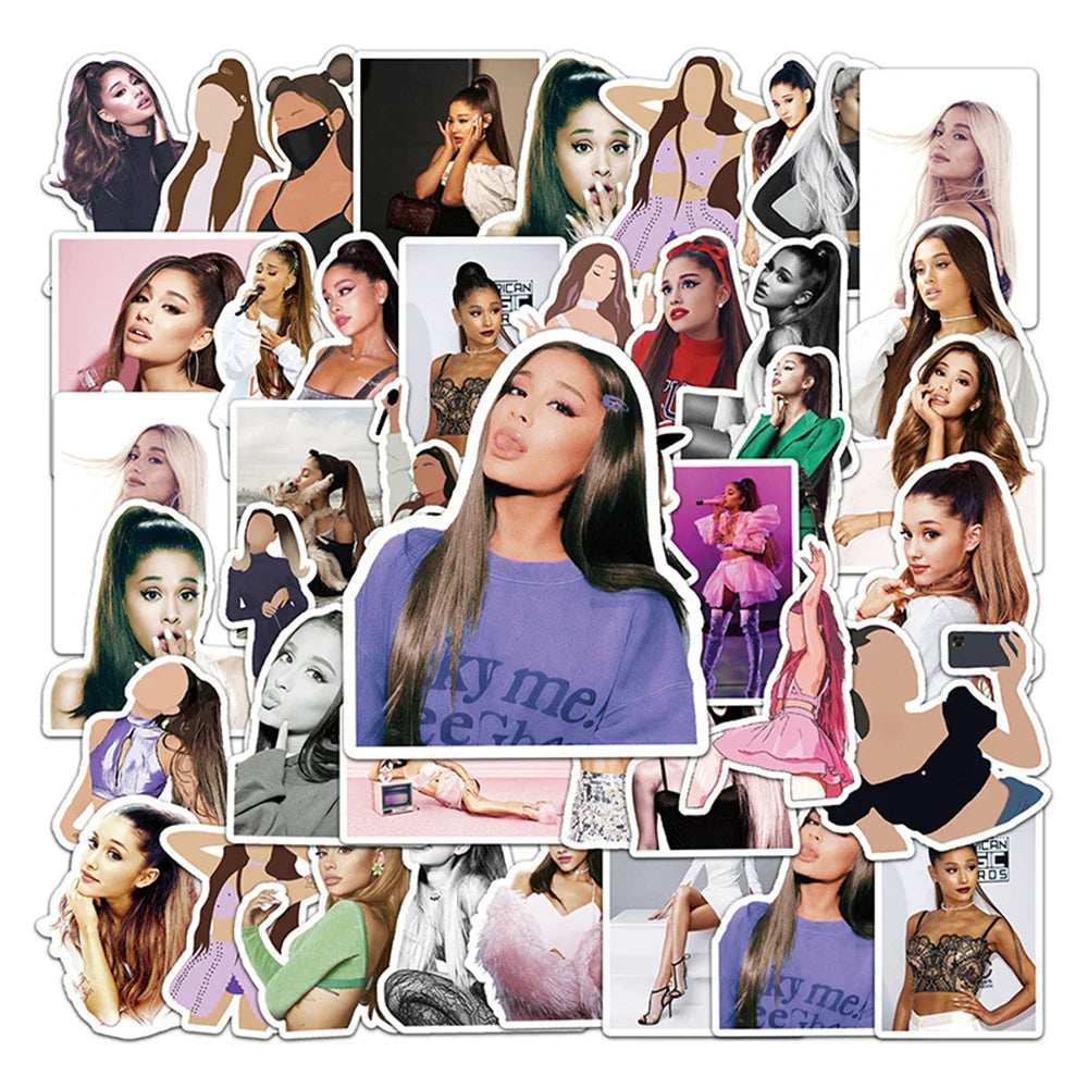 10/30/50pcs Singer Ariana Grande Stickers Laptop Guitar Luggage Skateboard Phone Bike Car Waterproof Cool Sticker Decal Kid Toys (ONLINE ORDER ONLY)