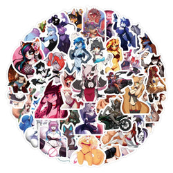 10/30/60PCS Sexy Furry Personification Animal Stickers Cute Cartoon Graffiti Decals Toy DIY Laptop Guitar Bike Skateboard Fridge (ONLINE ORDER ONLY)