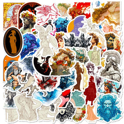 Aesthetic Retro Greek Mythology Stickers: Waterproof for Phone, Laptop, Suitcase, Water Bottle, Notebook, Luggage (10/25/50pcs) (Online Order Only)