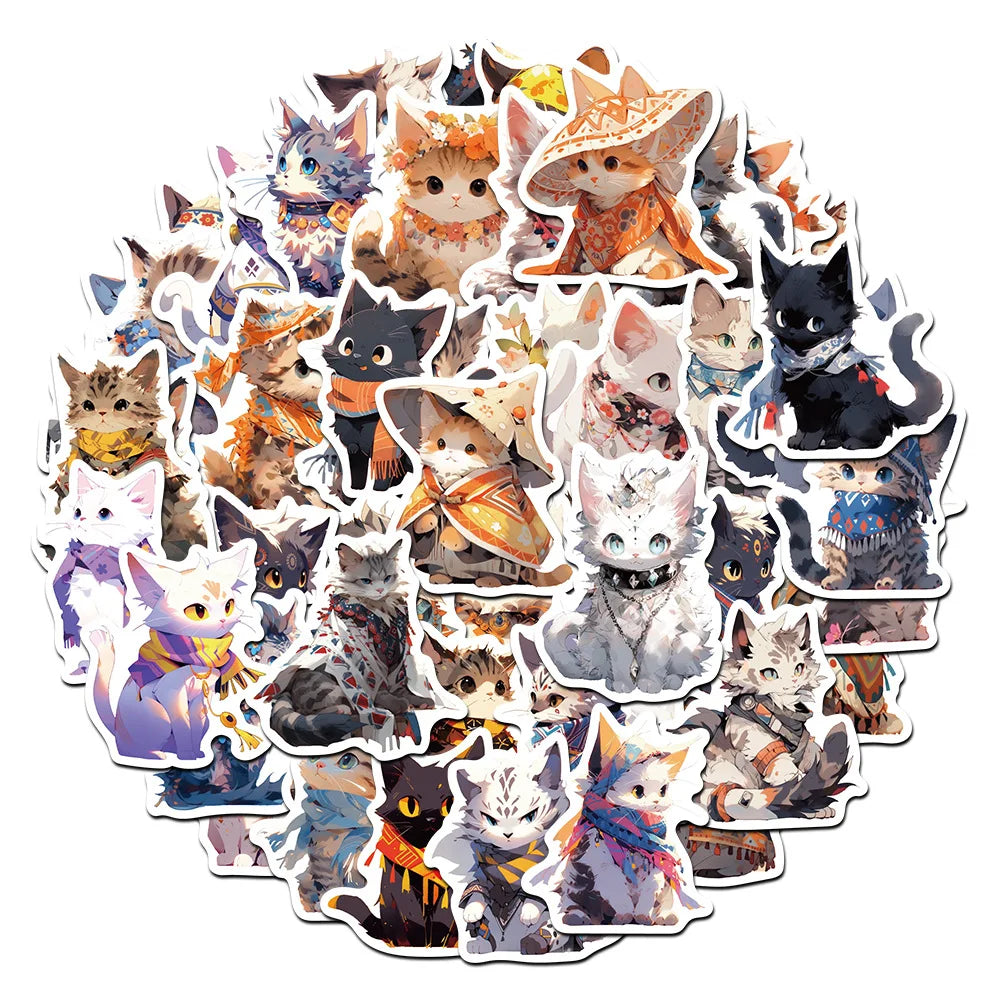 Cartoon Animal Cat Stickers Decal for Laptop Motorcycle Luggage Snowboard Fridge (ONLINE ORDER ONLY)