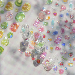 Colorful Fruit Lemon Grapefruit Kiwifruit Candy Popsicle Rabbit Cherry Apple Paw Jelly Adhesive Nail Art Sticker Manicure Decals (ONLINE ORDER ONLY)