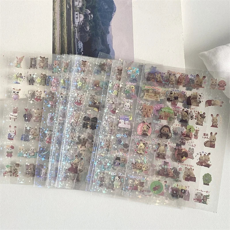 6pcs/10pcs Set Y2K Random Cute Glitter Laser Sticker for Phone Camera Luggage Journal Sticker Kawaii Decoration Sticker Gift (ONLINE ORDER ONLY)