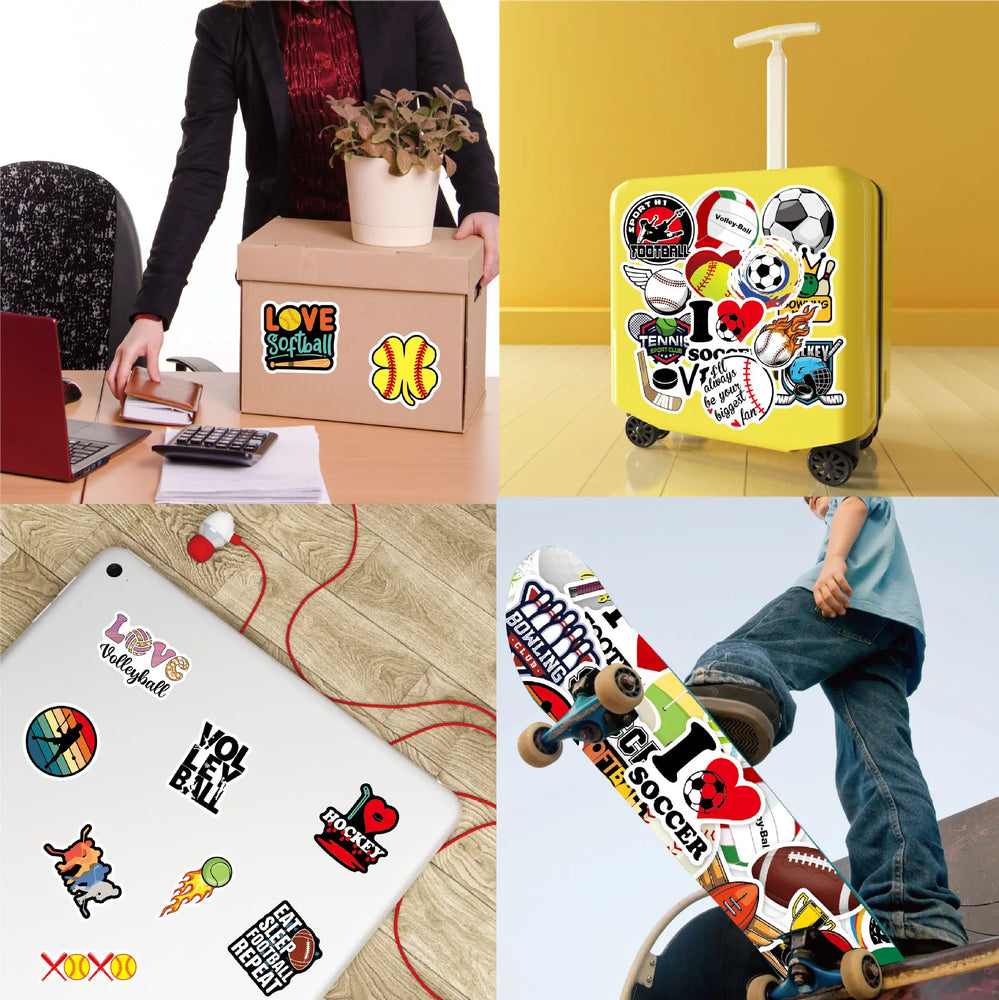 10/30/50/100PCS Ball Sports Sticker Basketball Soccer Waterproof Graffiti DIY Case Cute Laptop Skin Kawaii Packaging Aesthetic (ONLINE ORDER ONLY)