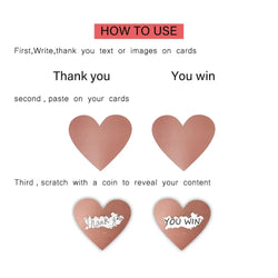 100-300pcs Heart Shape Labels Sticker 3 Colors Scratch Off Stickers DIY Handmade For Game Scratch Sticker Labels Stationer (ONLINE ORDER ONLY)