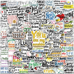 50pcs Inspirational Motivational Stickers Cartoon Graffiti Decals for Laptop Scrapbook Car (Online Order Only)