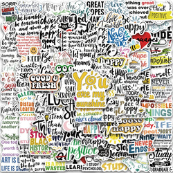50pcs Inspirational Motivational Stickers Cartoon Graffiti Decals for Laptop Scrapbook Car (Online Order Only)
