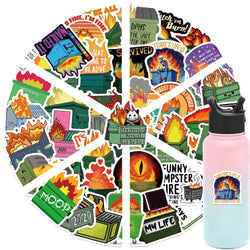 56Pcs Creative Dumpster on Fire Stickers For Phone Suitcase Journal Accessories Scrapbooking Supplies DIY Graffiti Stickers (Online Order Only)