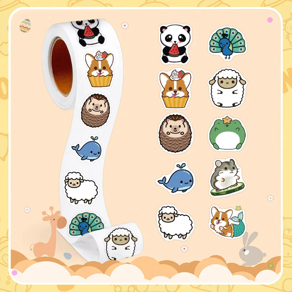 100-500pcs Cute Reward Stickers Animals Sticker For Kids Motivational Star Decals For School Teacher Student Stationery (ONLINE ORDER ONLY)
