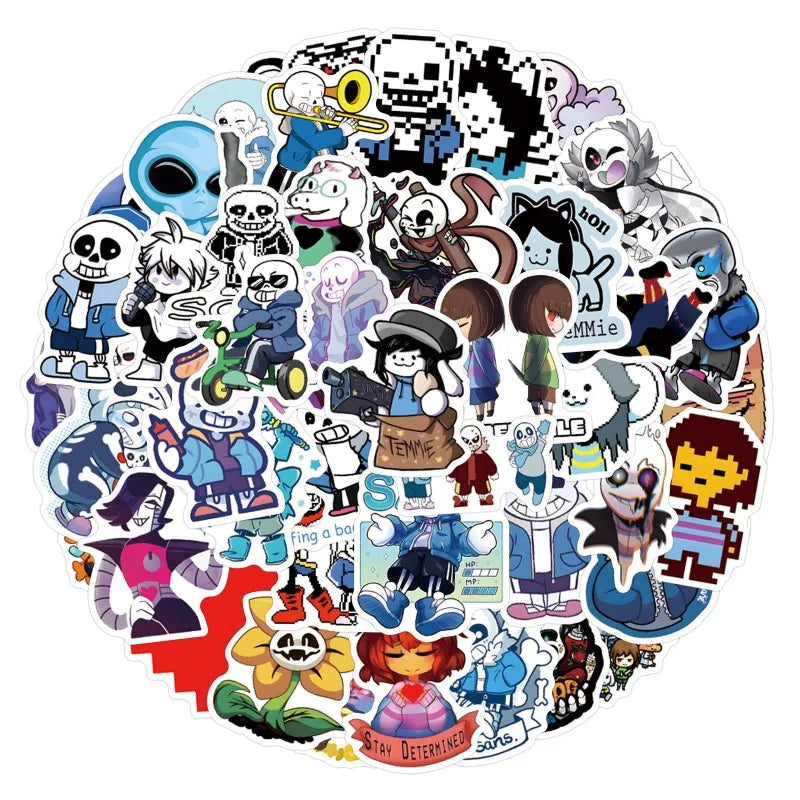 55pcs Undertale Stickers for Laptop, Phone, Water Bottle, Scooter, Suitcase, Refrigerator (Online Order Only)