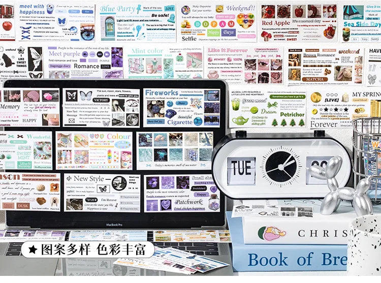 30piece/book Korean Ins Daydream Valley Series Cut Film Sticker Journal Phone Case DIY Scrapbooking Kawaii Decoration Stickers (ONLINE ORDER ONLY)