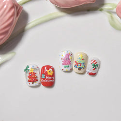 Black White Christmas Tree Snowflake Bowknot Snowman Socks Star Santa Hat Deer Rhinestone Winter Nail Art Sticker Manicure Decal (Online Order Only)