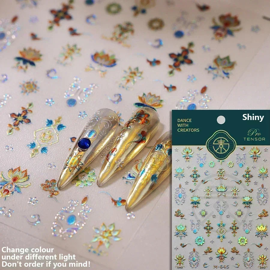 Dark Sword Coiled Snake Cross Butterfly Wing Starburst Starlight Gothic Reptile Animals Nail Art Sticker Festival Manicure Decal (ONLINE ORDER ONLY)