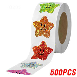 100-500pcs Glitter Star Stickers for Kids School Teacher Reward Sticker Party Decor Small Business Label Scrapbooking Stickers (Online Order Only)
