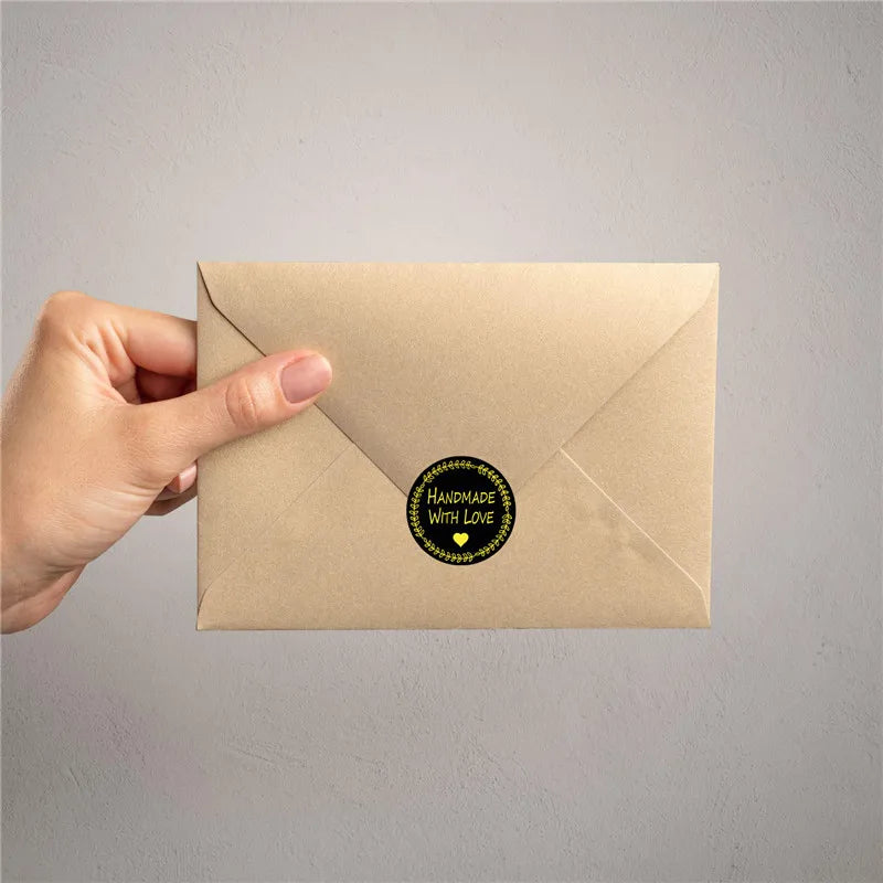 100-500pcs Round Natural Hand Made Stickers Seal Labels Cute Sticker For Cake Packaging Labels Sticker Stationery (Online Order Only)