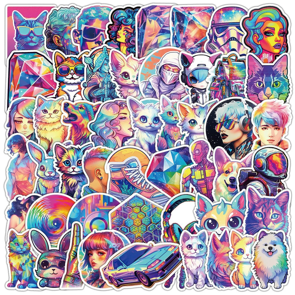 50Pcs Cyberpunk Style Symphony Series Graffiti Stickers Suitable for Laptop Helmets Desktop Decoration DIY Stickers Toys (Online Order Only)