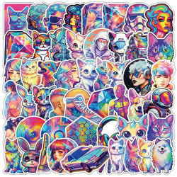50Pcs Cyberpunk Style Symphony Series Graffiti Stickers Suitable for Laptop Helmets Desktop Decoration DIY Stickers Toys (Online Order Only)
