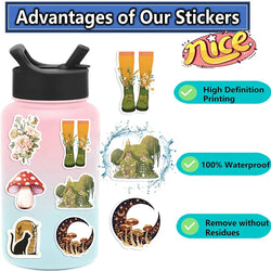 50pcs Retro Aesthetic Animals Cartoon Stickers for Travel Luggage Notebook Guitar Laptop Phone Stationery Water Bottle (ONLINE ORDER ONLY)