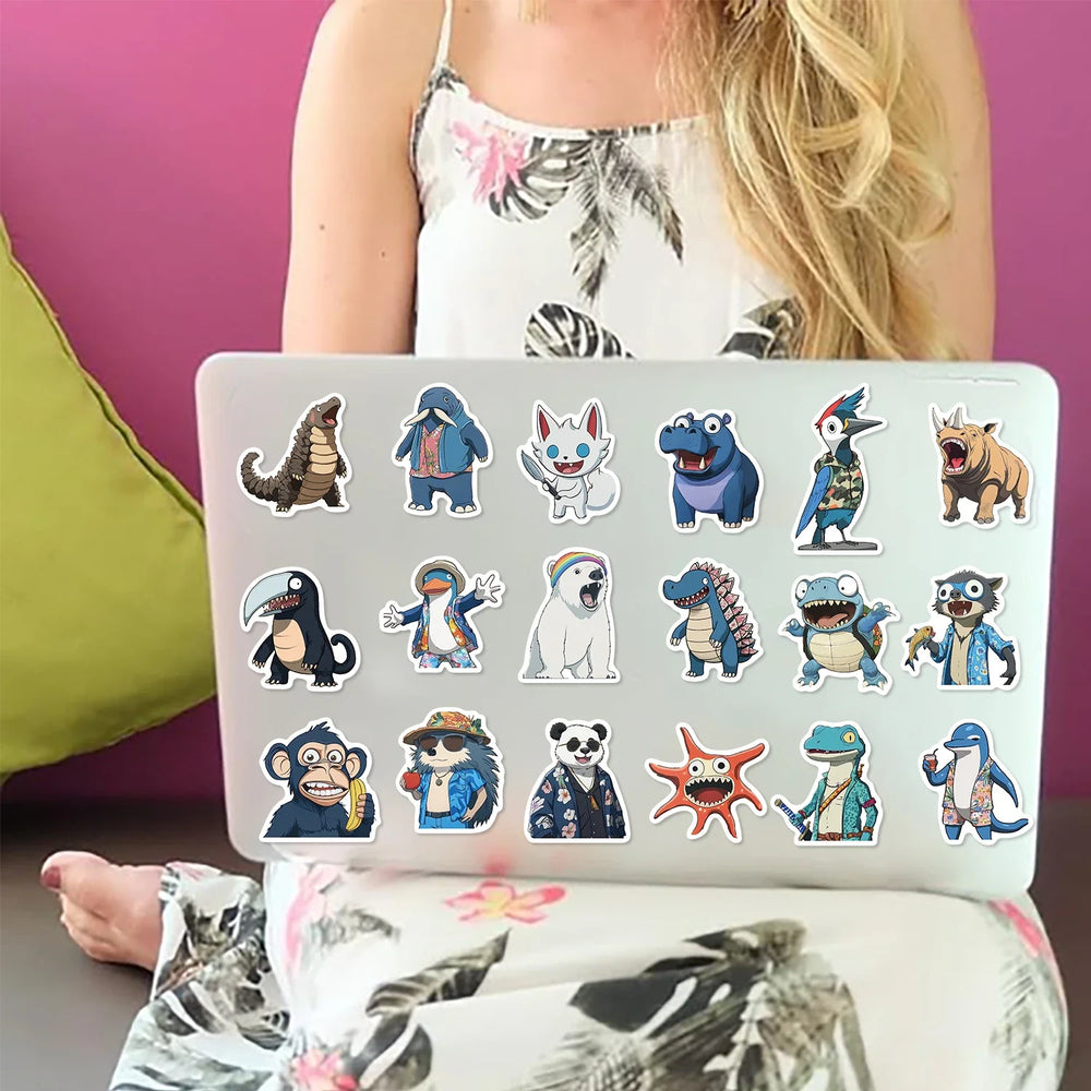 50pcs Animals Mixed Stickers Wolf Dog Bull and Bear Toy Scrapbook Diary Phone Laptop Guitar Waterproof Graffiti Decal (ONLINE ORDER ONLY)