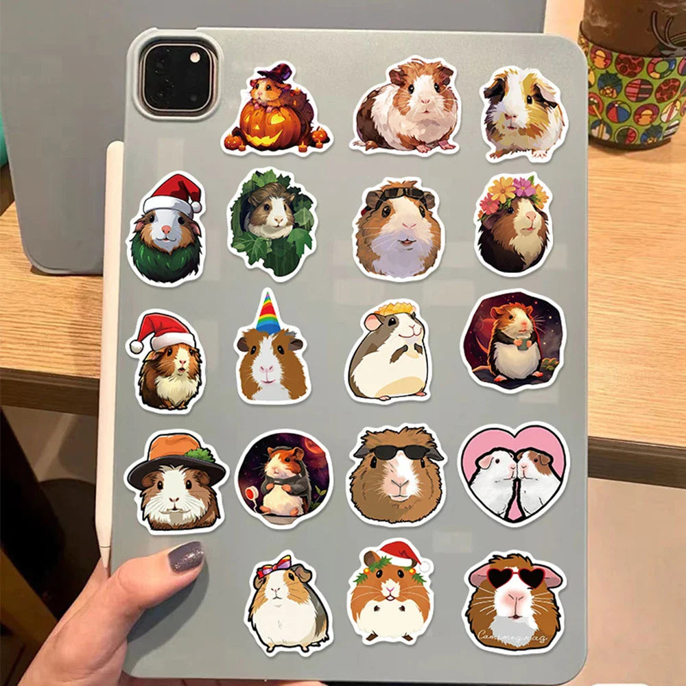 10/30/50PCS Cute Cavia Porcellus Stickers Cartoon Animal Decals Notebook Laptop Luggage Phone Suitcase Fridge DIY Decoration Toy (Online Order Only)