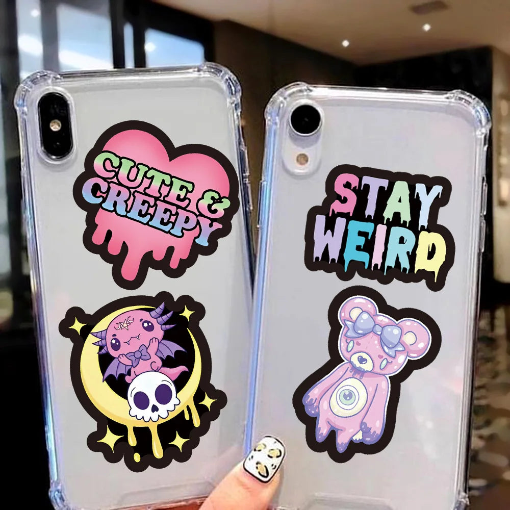 10/30/50PCS Horror Gothic Skull Purple Stickers Cartoon Waterproof Graffiti DIY Laptop Phone Notebook Skateboard Decals Kids Toy (Online Order Only)