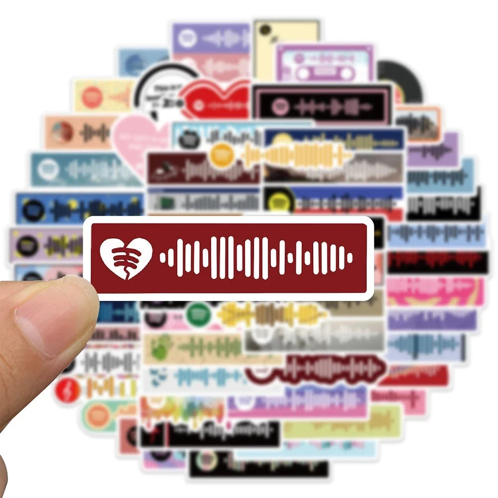 10/30/68PCS Singer Girl In Red Musical Note Sticker Graffiti Funny Song Decals Decoration Scrapbook Laptop Phone Guitar Kids Toy (ONLINE ORDER ONLY)