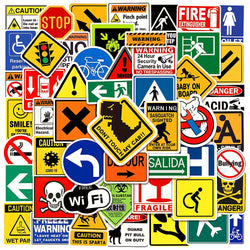 10/30/50/100PCS Sign Warning Stickers Danger Banning DIY Skateboard Fridge Laptop Motorcycle Wall Decals Waterproof Sticker Toys (ONLINE ORDER ONLY)