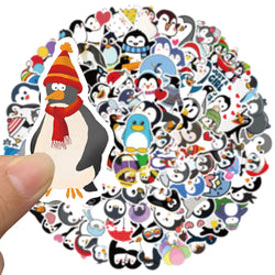 50/100pcs Cute Cartoon Animals Penguin Stickers Kids Toy Waterproof Graffiti For Laptop Water Bottle Phone Bicycle Car Decals (ONLINE ORDER ONLY)