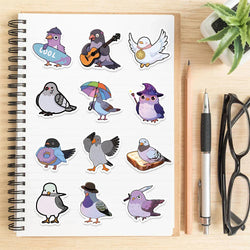 50PCS Cute Cartoon Pigeon Stickers DIY Diary Laptop Luggage Skateboard Animal Sticker Fun Classic Toy (Online Order Only)