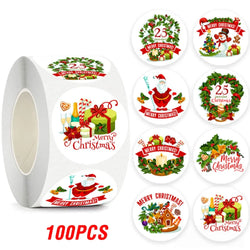 100-500pcs Merry Christmas Gift Box Decoration Seal Sticker Home Party Supplies Envelope Label Scrapbook Stickers (ONLINE ORDER ONLY)