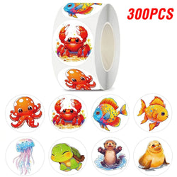 100-500pcs Cartoon Marine Animals Stickers Reward Stickers Party Gift Seal Label Children Stationery Stickers (ONLINE ORDER ONLY)