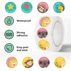 500pcs/Roll Cartoon Animals Stickers Kawaii Teacher Reward Diy Pvc Laptop Decals Decoration Stiker Children Toy Girl Gift (ONLINE ORDER ONLY)