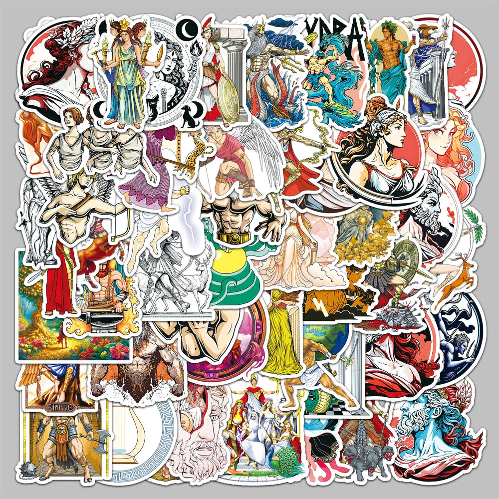 51pcs Greek Mythology Graffiti Stickers for Helmet, Wall, DIY Decor (Online Order Only)