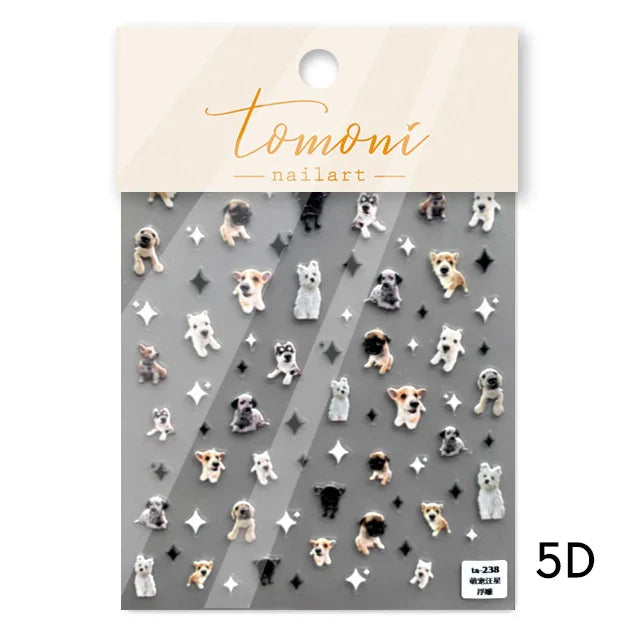 Lovely Dog Cat Animal Bunny 3D Soft Embossed Relief Self Adhesive Nail Art Stickers Cute Pretty Puppy Kitty Star Manicure Decals (ONLINE ORDER ONLY)