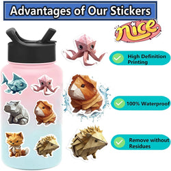 58pcs Origami Aanimal Stickers for Kids Boys Girl Baby Toys Shower Wall Decal For Notebook Water Bottle Luggage Laptop Phone (ONLINE ORDER ONLY)