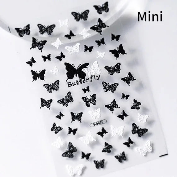 Dark Sword Coiled Snake Cross Butterfly Wing Starburst Starlight Gothic Reptile Animals Nail Art Sticker Festival Manicure Decal (ONLINE ORDER ONLY)