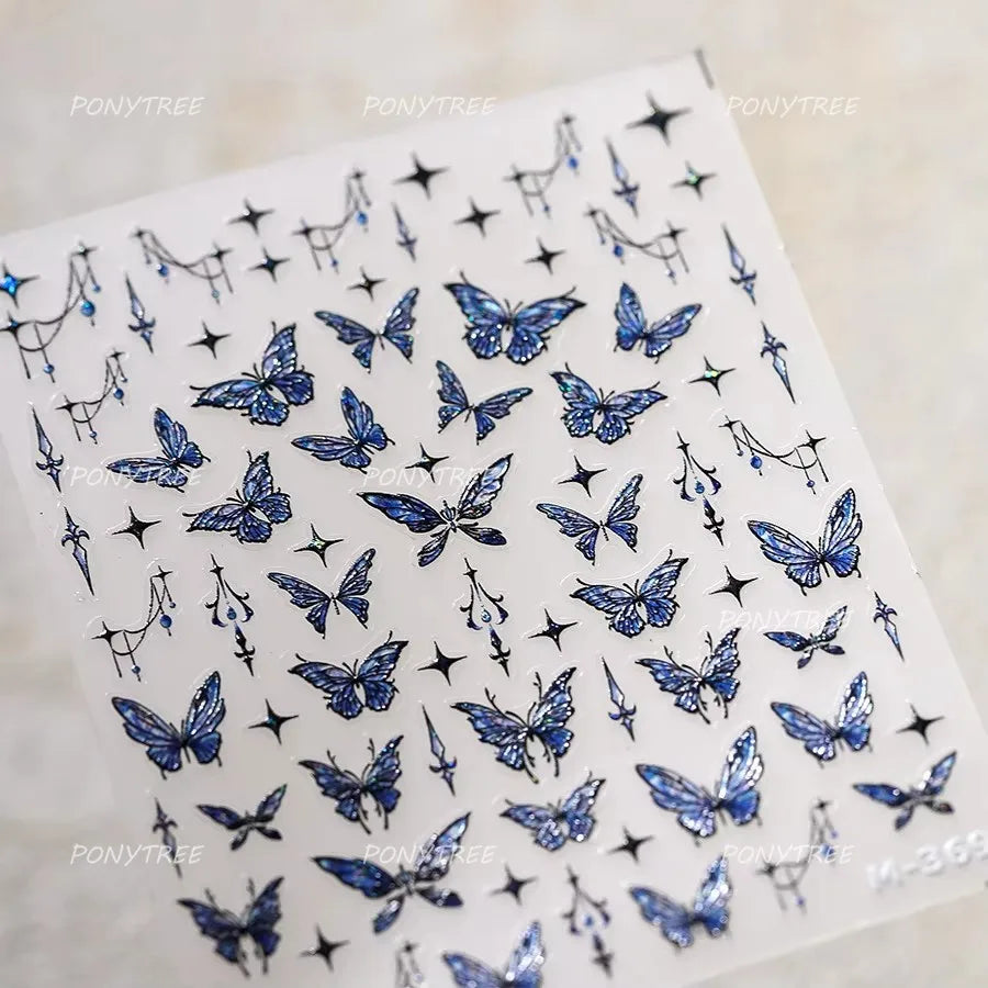 Black White Pearl Lace Butterfly Cross Retro Figure Flower Symmetric Self Adhesive Nail Art Stickers  Manicure Decals Wholesale (ONLINE ORDER ONLY)