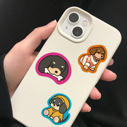 50Pcs Cartoon Dachshund Graffiti Stickers for DIY Desk Guitar Computer Refrigerator Creative Sausage Dog Waterproof Sticker﻿ (ONLINE ORDER ONLY)
