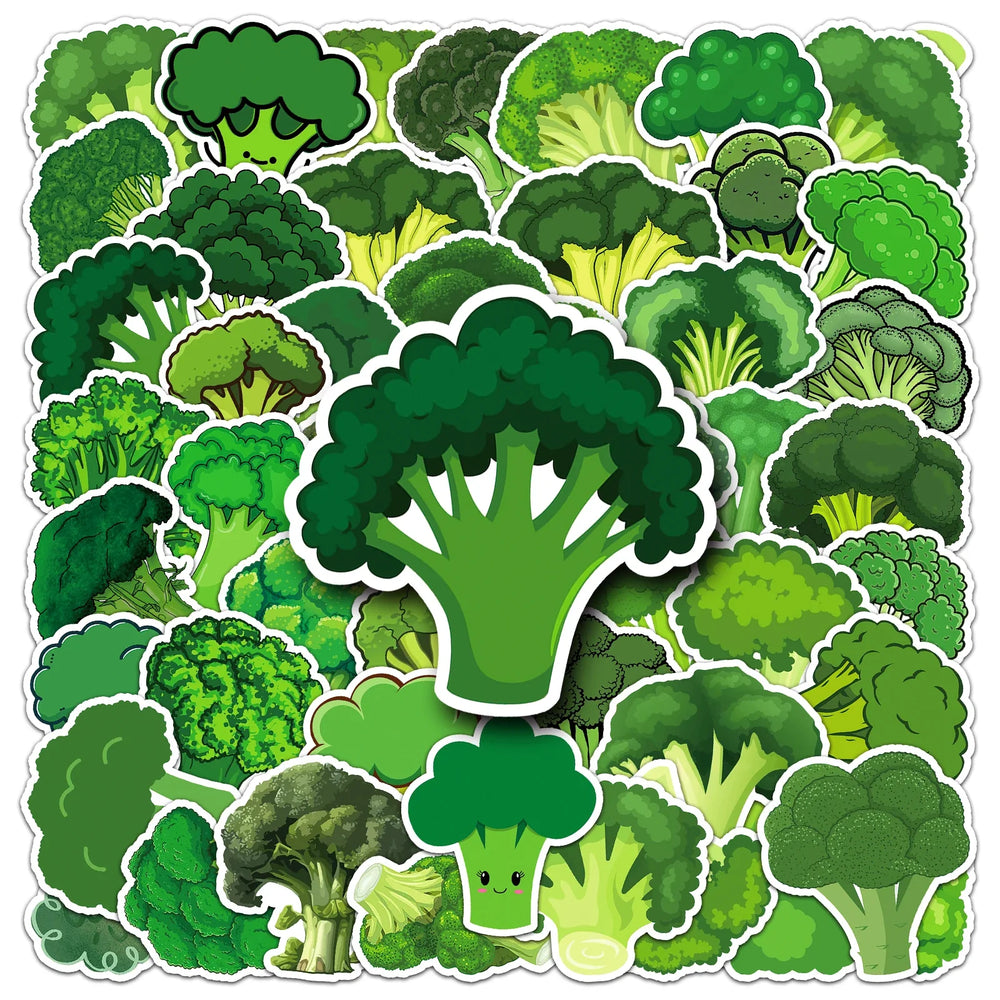 50 Funny Broccoli DIY Motor Helmet Car Home Waterproof Stickers (Online Order Only)