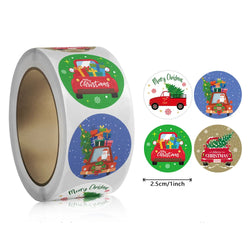 500 Pcs/Roll Merry Christmas Santa Claus Sticker Gift Decoration Sealing Stickers Children's Reward Sticker (ONLINE ORDER ONLY)