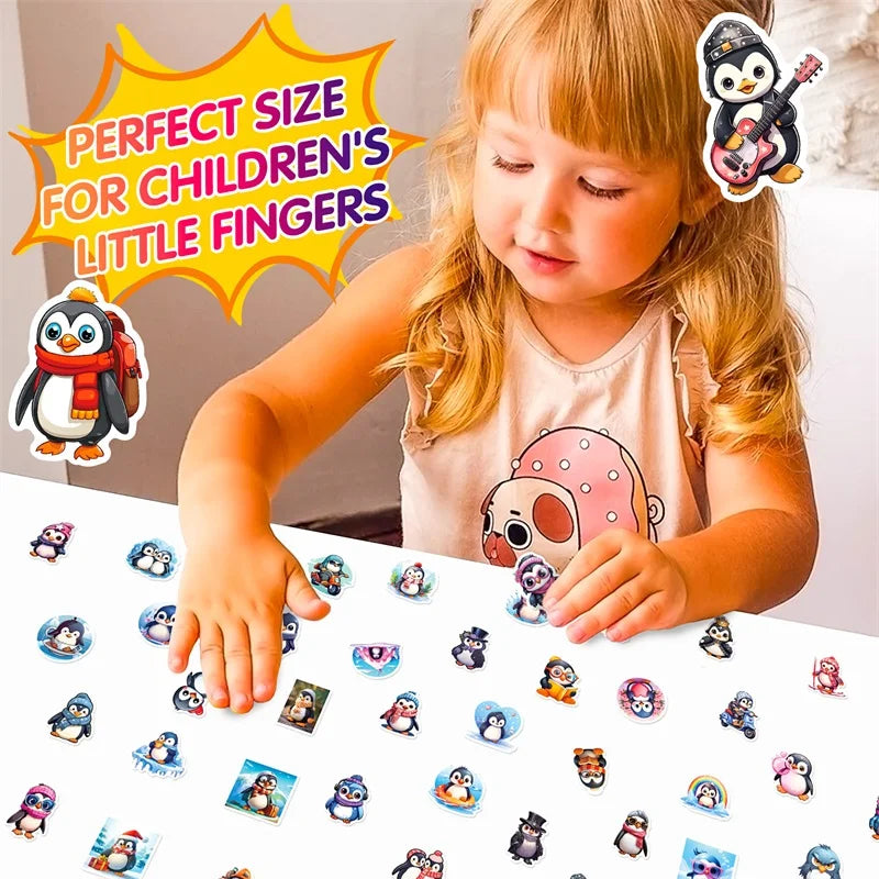 10/30/50PCS Cute Penguin PVC Sticker Aesthetic DIY Children's Decoration Scrapbooking Japan Stationery School Supplies for Kids (ONLINE ORDER ONLY)