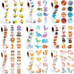 50-500pcs Cartoon Farm Zoo Animals Stickers Decoration Reward DIY Stickers Scrapbook Skateboard Round Sealing Label Stationery (ONLINE ORDER ONLY)