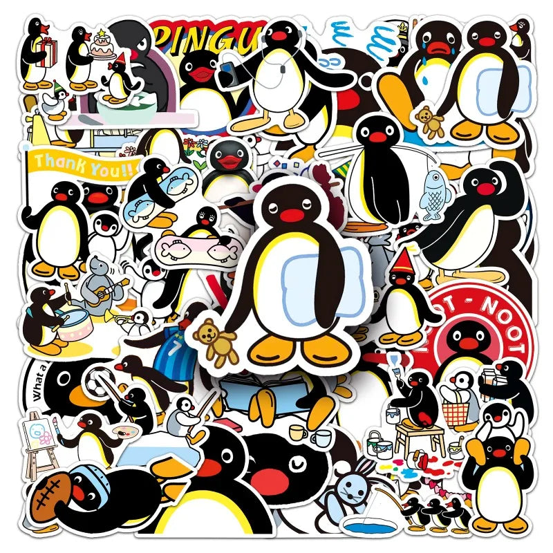 50pcs PINGU Stickers for Suitcase, Stationery, Water Cup, Phone, Scooter, Laptop, Refrigerator (Online Order Only)