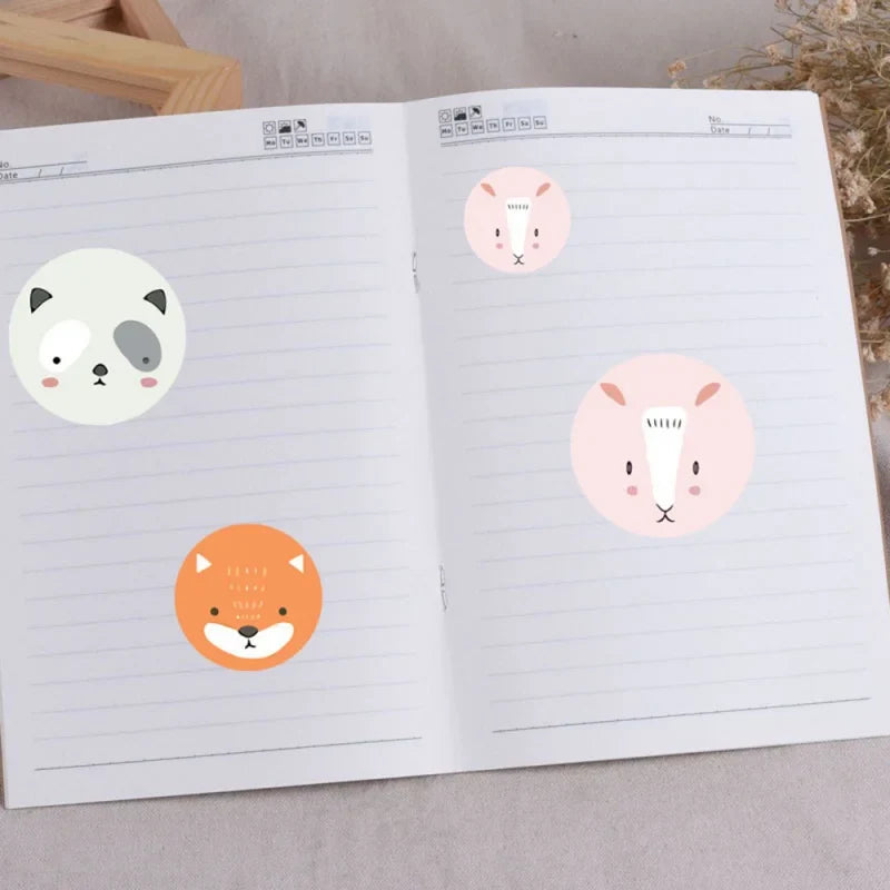 500pcs Cute Sticker for Kids Animals Face Reward Sticker for Classroom Teacher Supplies Motivational Scrapbooking (Online Order Only)