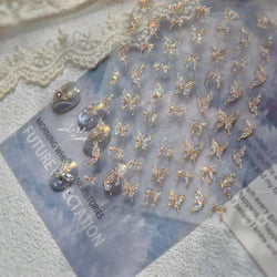 Cute Jelly Bowknot Butterfly Chic Animals Ribbon Tie Shine 3D Fantasy Nail Art Decorations Stickers DIY Dreamy Manicure Decals (Online Order Only)