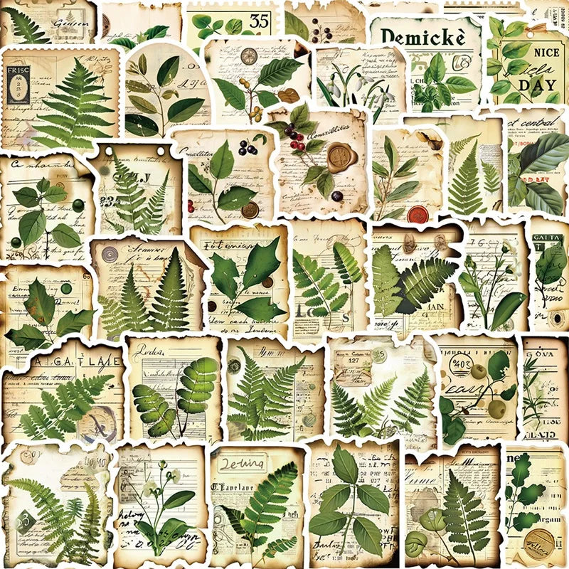 10/30/50PCS Green Plants PVC Sticker Aesthetic Decoration Scrapbooking Korean Stationery Hand Accounting Supplies for Kids (ONLINE ORDER ONLY)
